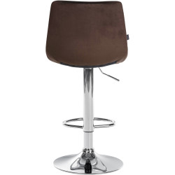 Tabouret de bar Jerry velours chromé brun