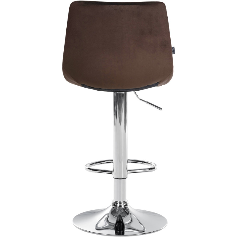 Tabouret de bar Jerry velours chromé brun
