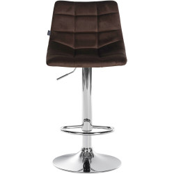 Tabouret de bar Jerry velours chromé brun