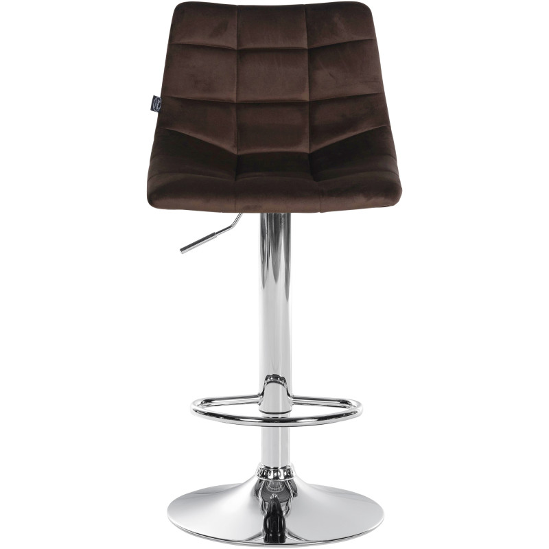 Tabouret de bar Jerry velours chromé brun