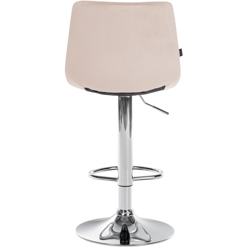 Tabouret de bar Jerry velours chromé beige