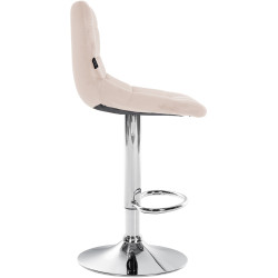 Tabouret de bar Jerry velours chromé beige