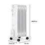 Radiateur électrique bain d'huile 1500W OCEANIC - 3 puissances - 7 éléments - Blanc - Mobile