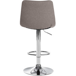 Tabouret de bar Jerry tissu chromé gris