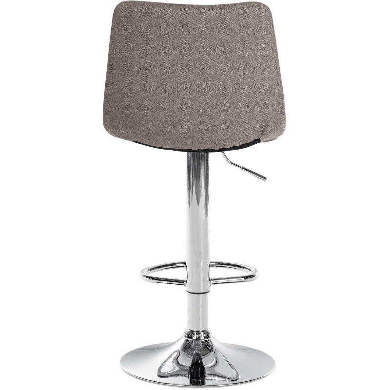 Tabouret de bar Jerry tissu chromé gris