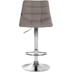 Tabouret de bar Jerry tissu chromé gris