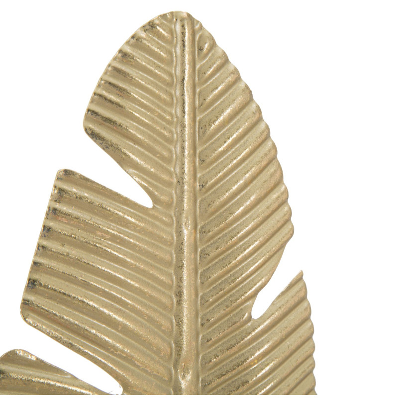 DÉCORATION FEUILLE GLAM AVEC BOUGEOIR CM 10X10X34