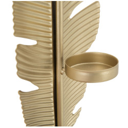 DÉCORATION FEUILLE GLAM AVEC BOUGEOIR CM 10X10X34