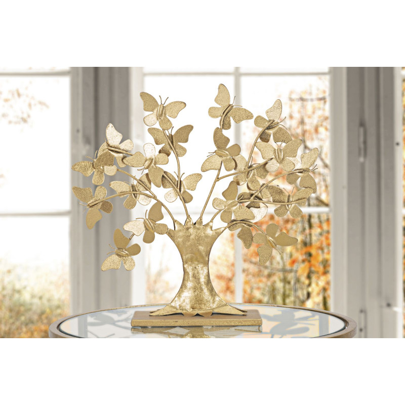 SCULPTURE ARBRE GLAM AVEC PAPILLON CM 31X8X30