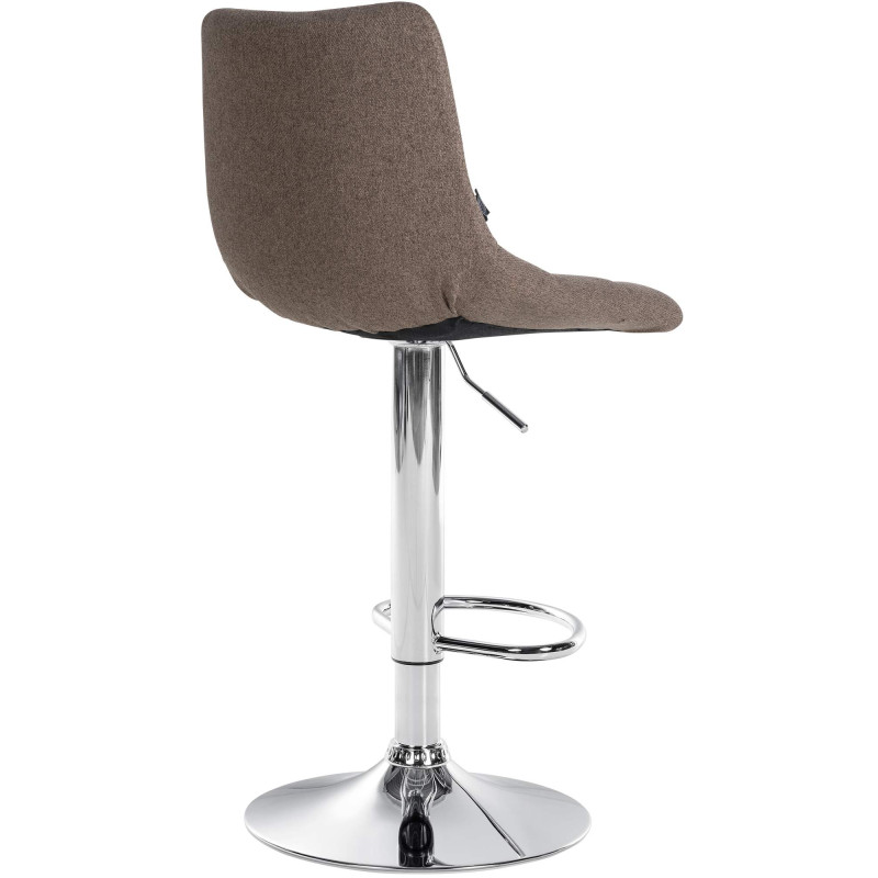 Tabouret de bar Jerry tissu chromé taupe