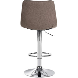 Tabouret de bar Jerry tissu chromé taupe