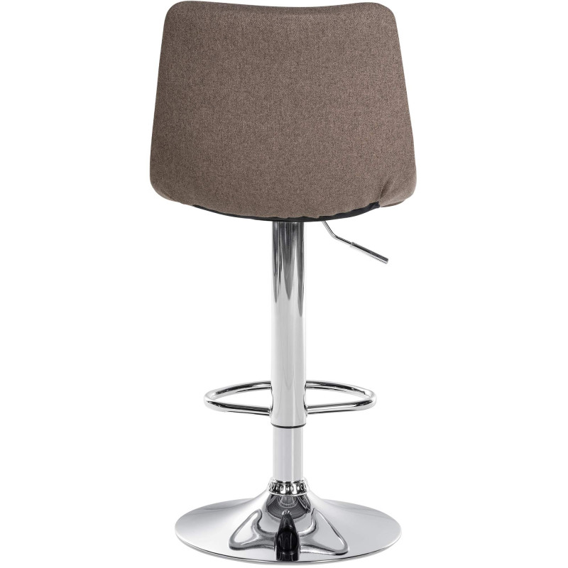 Tabouret de bar Jerry tissu chromé taupe