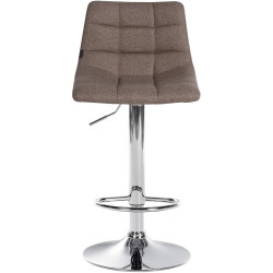 Tabouret de bar Jerry tissu chromé taupe