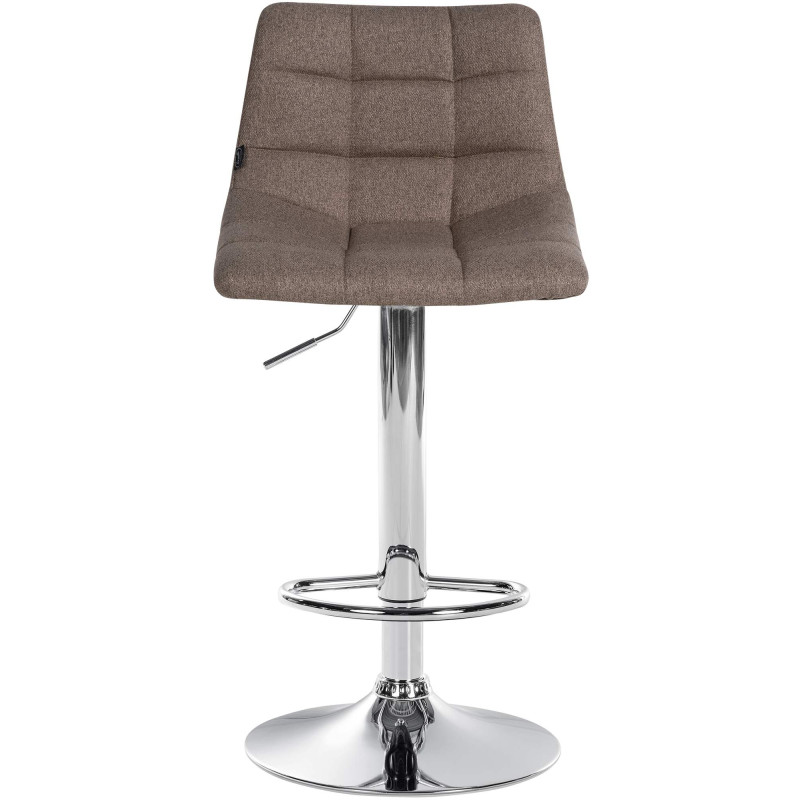 Tabouret de bar Jerry tissu chromé taupe