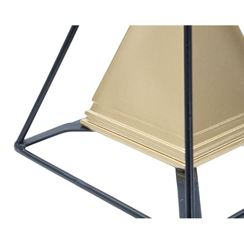 Pyramide en or avec fer, dimensions 15 x 15 x 21 cm