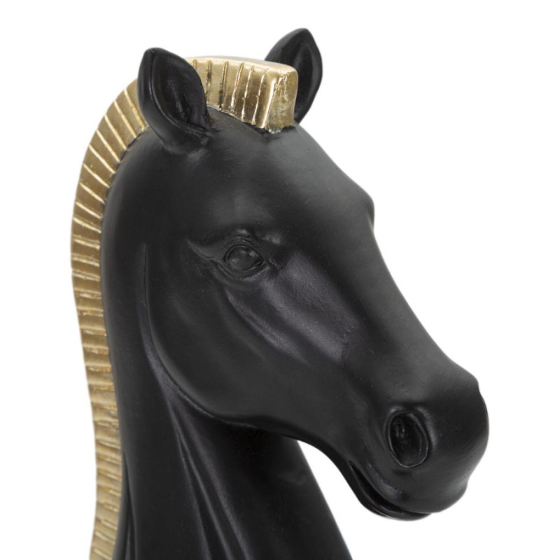 CHEVAL NOIR ET OR CM 10,5X8,5X19