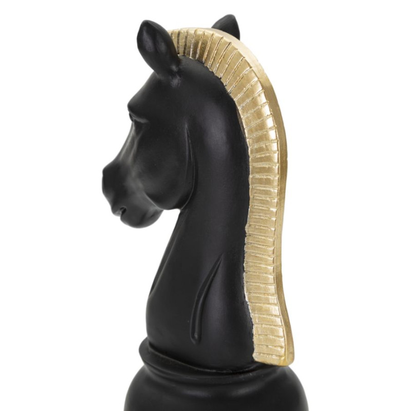 CHEVAL NOIR ET OR CM 10,5X8,5X19