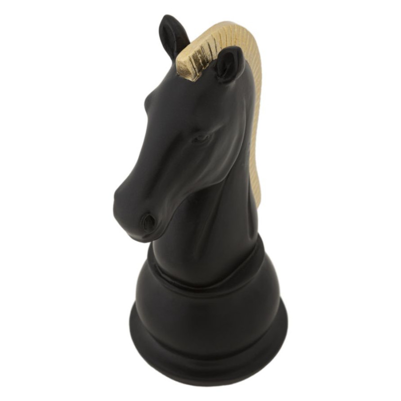 CHEVAL NOIR ET OR CM 10,5X8,5X19