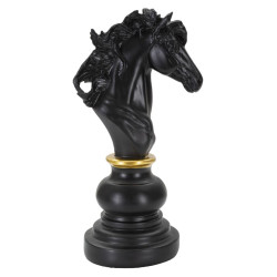 CHEVAL NOIR ET OR CM 14X11X27