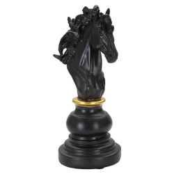 CHEVAL NOIR ET OR CM 14X11X27