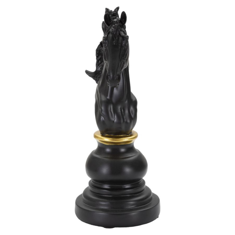 CHEVAL NOIR ET OR CM 14X11X27
