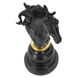 CHEVAL NOIR ET OR CM 14X11X27