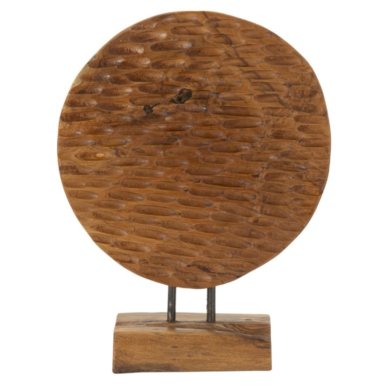 SCULPTURE MONNAIE EN TECK CM 30X1,5X40