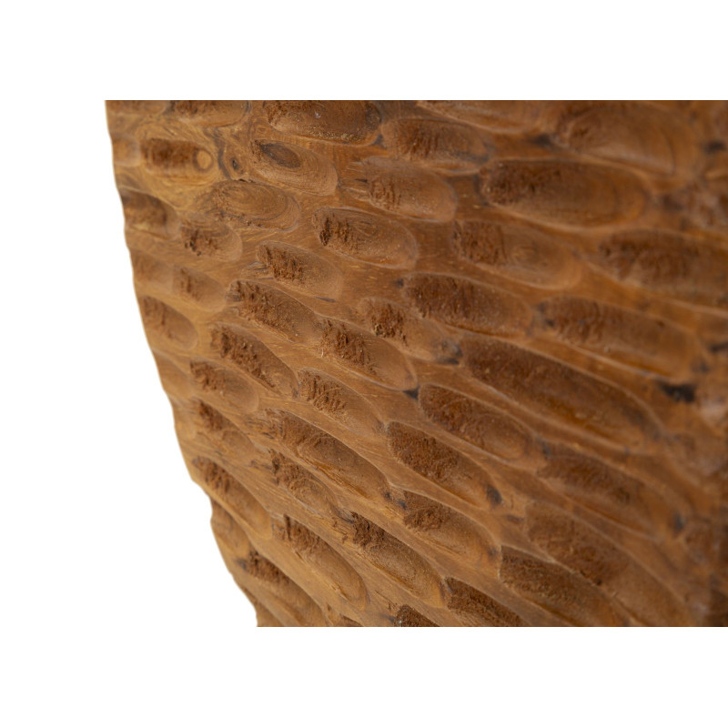 SCULPTURE MONNAIE EN TECK CM 30X1,5X40