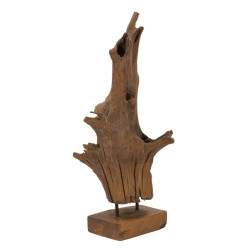 SCULPTURE AKAR EN TECK CM 23X27X64