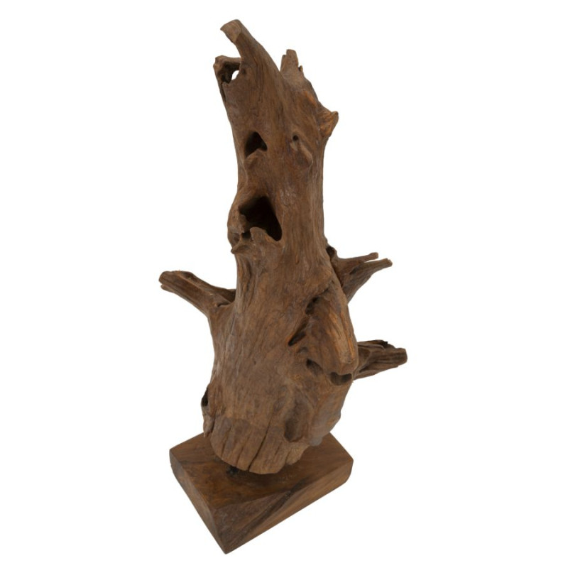 SCULPTURE AKAR EN TECK CM 23X27X64