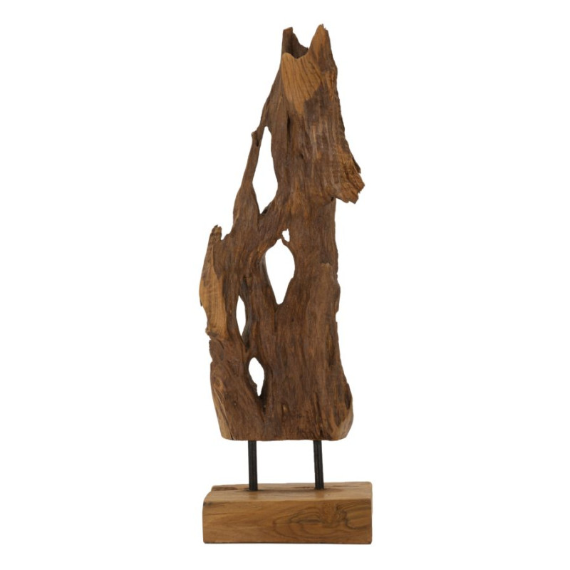 SCULPTURE AKAR EN TECK CM 18X13X55