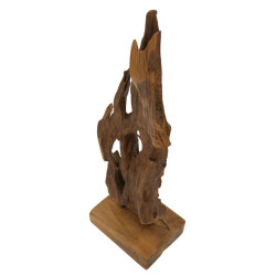 SCULPTURE AKAR EN TECK CM 18X13X55