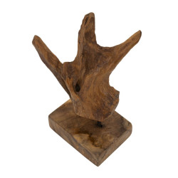 SCULPTURE AKAR EN TECK CM 20X11X34