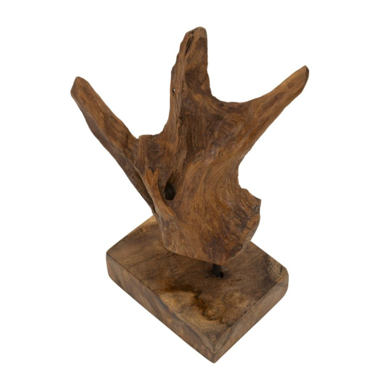 SCULPTURE AKAR EN TECK CM 20X11X34