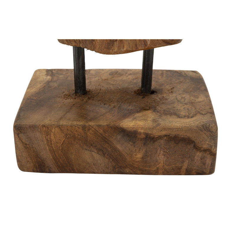 SCULPTURE AKAR EN TECK CM 20X11X34