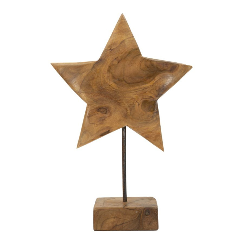 SCULPTURE ÉTOILE EN TECK CM 28X1242