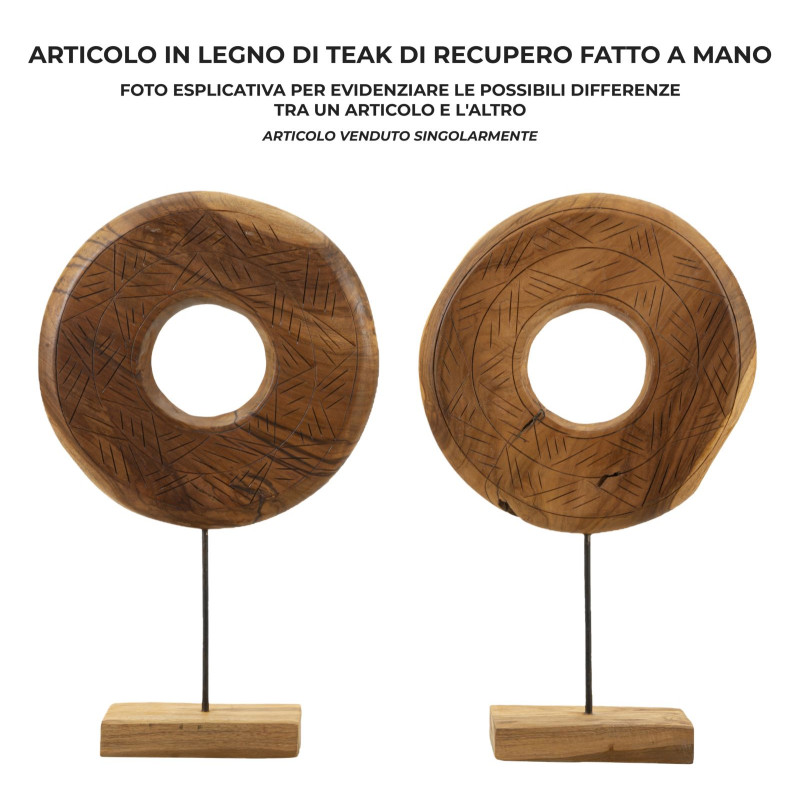 SCULPTURE DORAT EN TECK CM 35X10X58