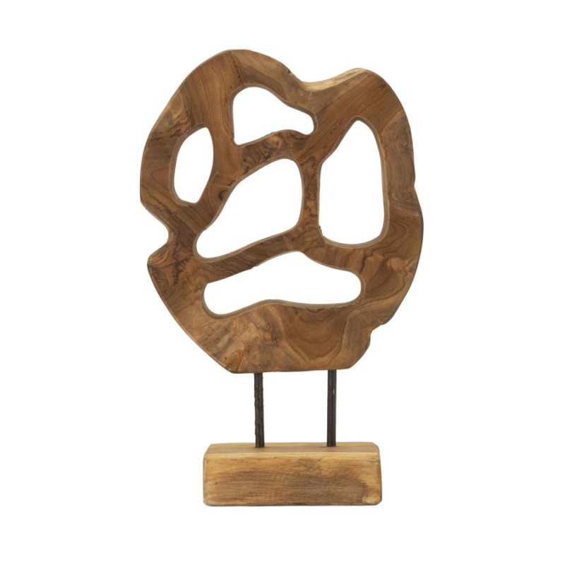 SCULPTURE LUBANG EN TECK CM 25X10X38