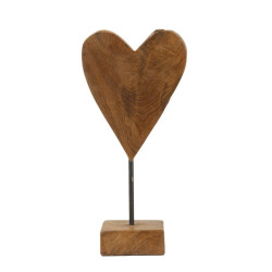 SCULPTURE DE COEUR EN TECK...