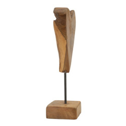 SCULPTURE DE COEUR EN TECK CM 15X10X35