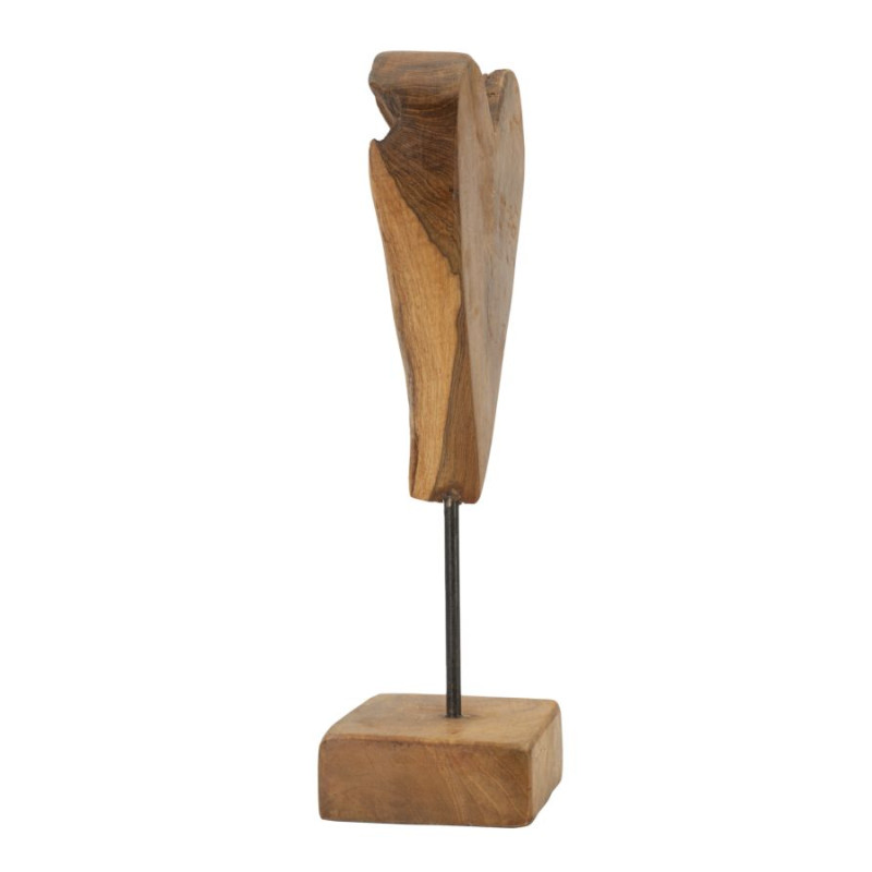 SCULPTURE DE COEUR EN TECK CM 15X10X35