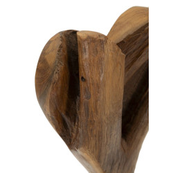 SCULPTURE DE COEUR EN TECK CM 15X10X35