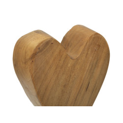 SCULPTURE DE COEUR EN TECK CM 10X10X25