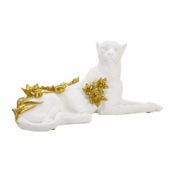 LÉOPARD BLANC/OR CM 53X21,5X24