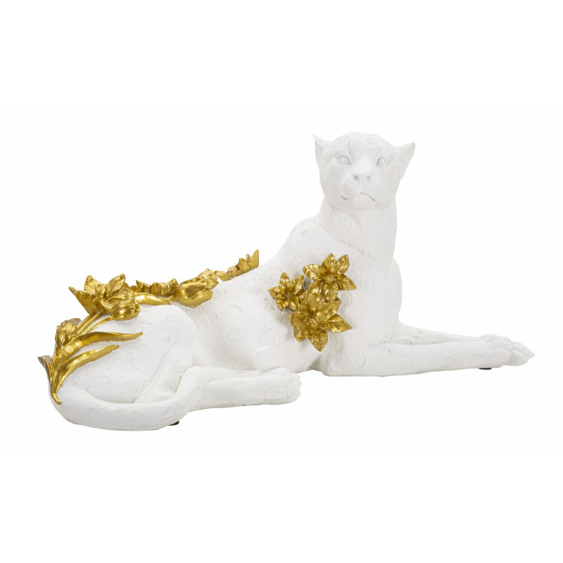 LÉOPARD BLANC/OR CM 53X21,5X24