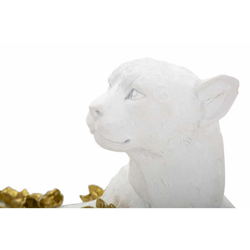 LÉOPARD BLANC/OR CM 53X21,5X24