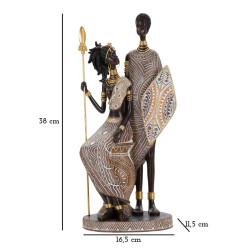 FAMILLE TRIBALE MASAI CM 16,5X11,5X38