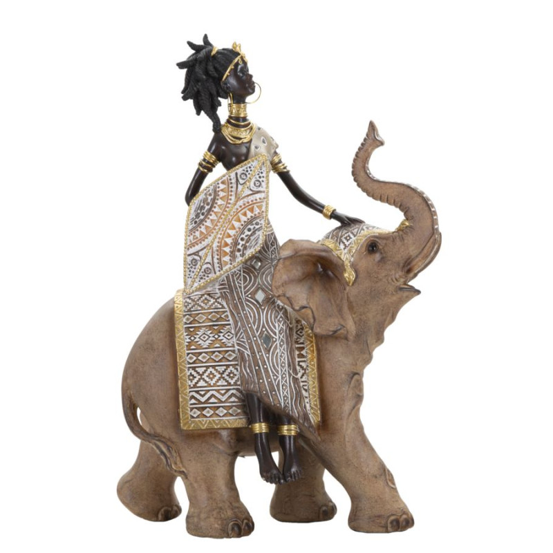 TRIBAL MASAI AVEC ÉLÉPHANT CM 22,5X12X32,5