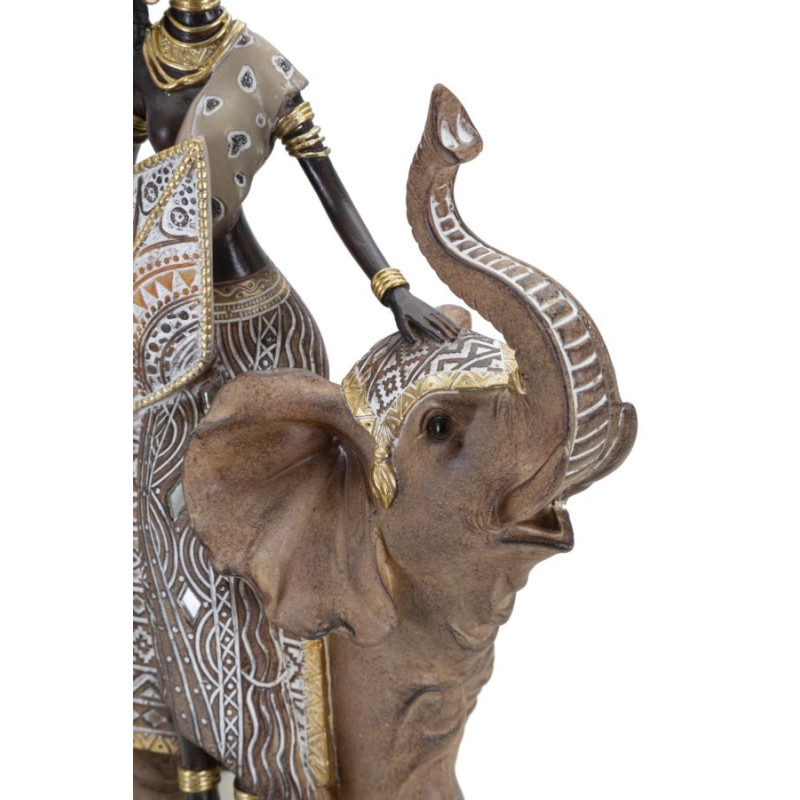 TRIBAL MASAI AVEC ÉLÉPHANT CM 22,5X12X32,5