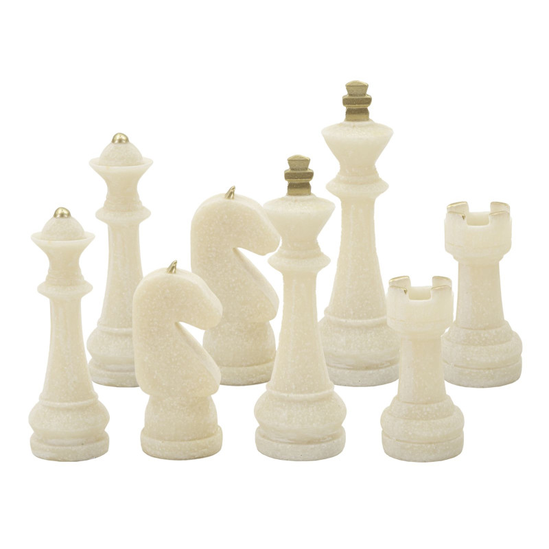 JEU D'ÉCHECS QUARZY 8 PIÈCES ASSORTIES CM Ø 4,4X9,2-4,3X13,3-5X16-X4,5X10,3